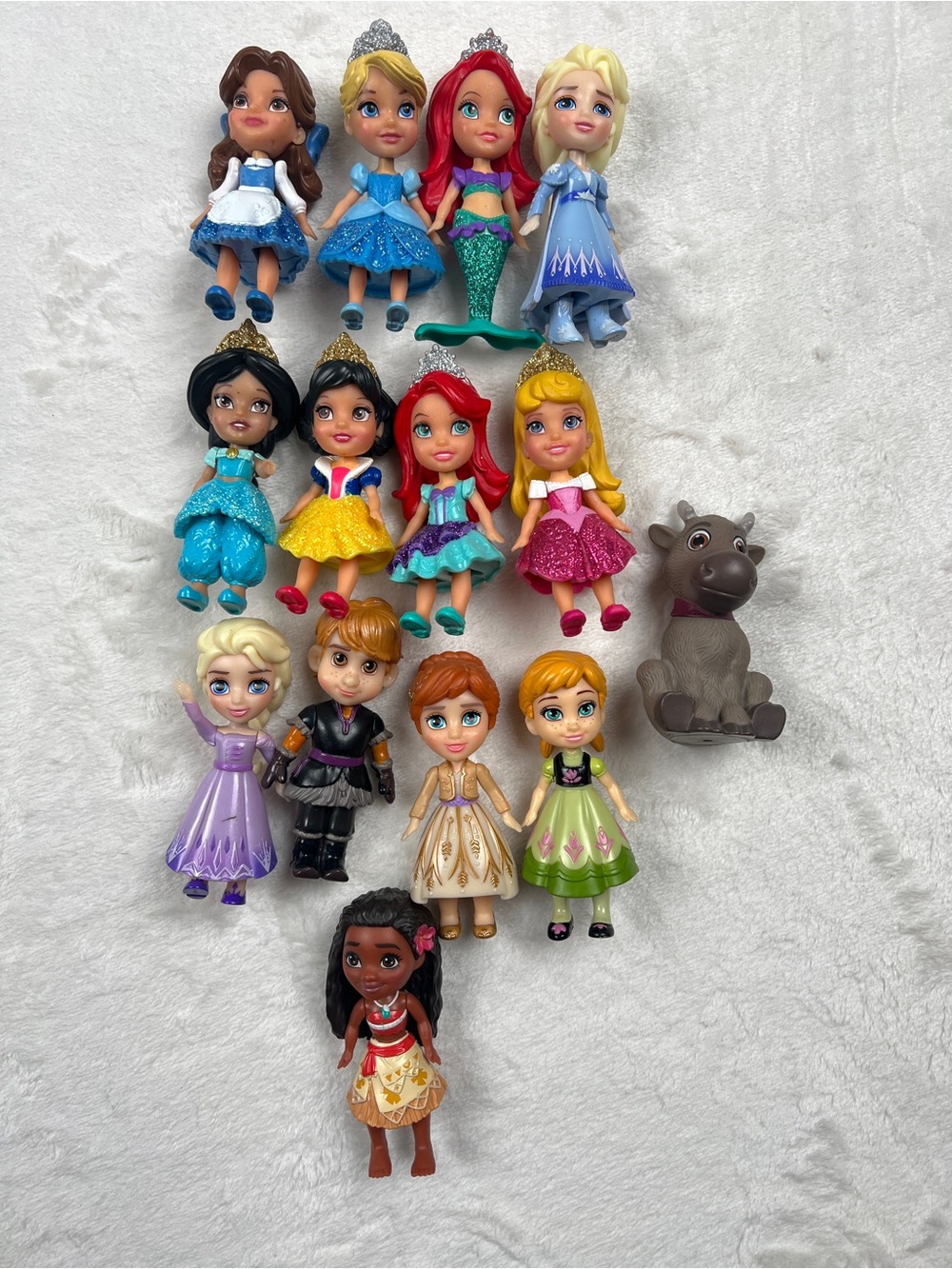 Disney Princess Mini Toddler Dolls Lot of 14 JAKKS 3” Frozen Ariel Elsa Anna Sve